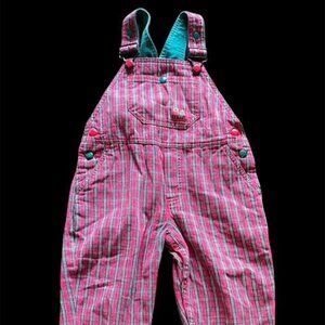 Gymboree Overalls Rainbow Tag Red Green Plaid Vintage Size Small 90s Y2K